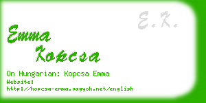 emma kopcsa business card